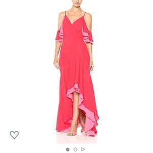 BcbgMaxazria lipstick red high low gown